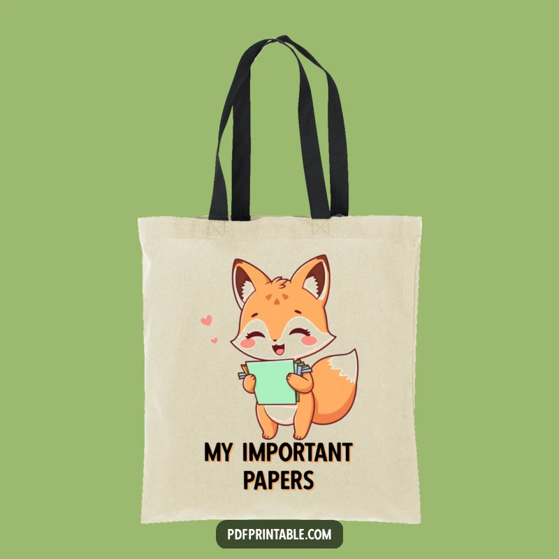 Funny Kawaii Fox Paper Tote Bag: Carry Your Joy, Perfect Funny Gift