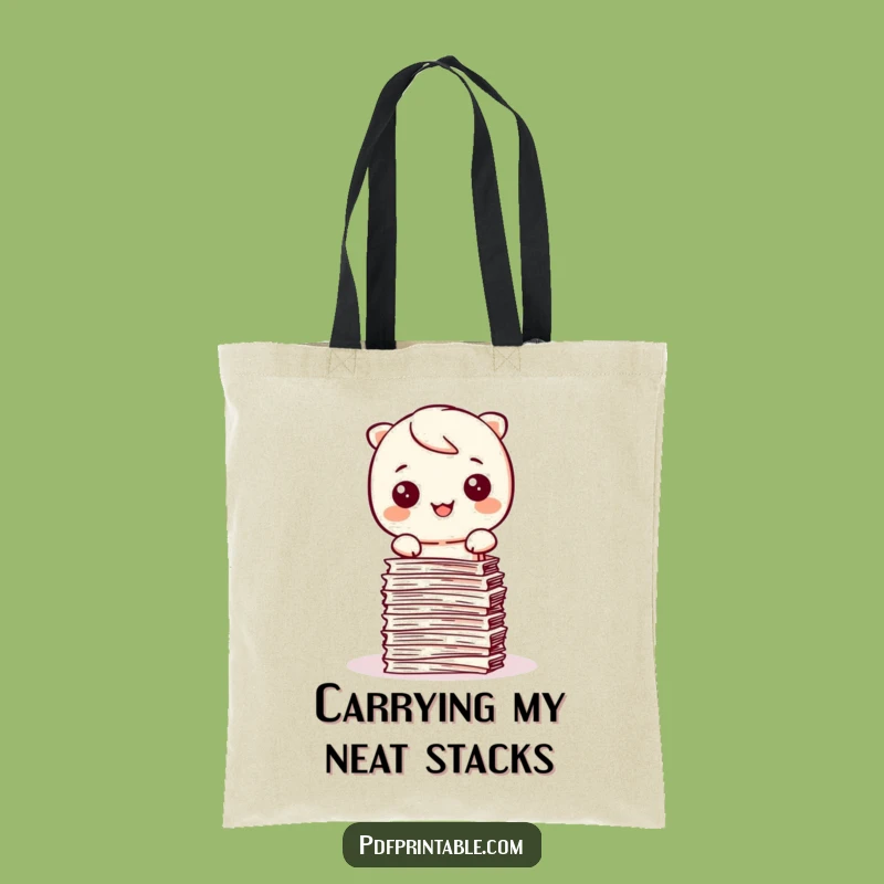 Funny Kawaii Organizer Tote Bag: Carry Your Documents with Neatness and Joy