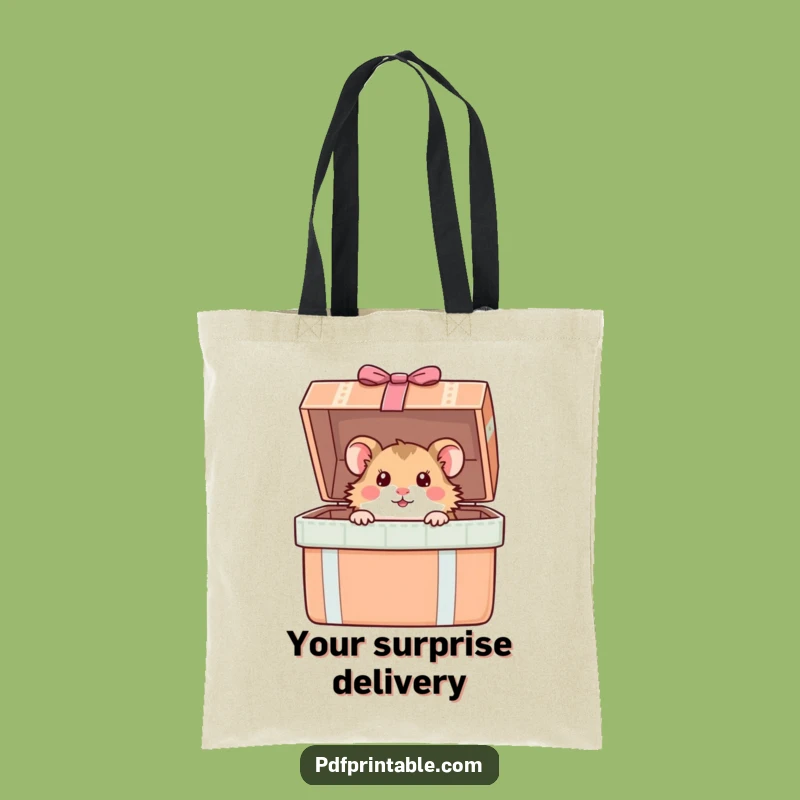 Funny Hamster Gift Box Tote Bag: Hilarious & Practical Bag for Surprises